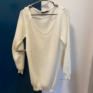 Cream loose sweater dress